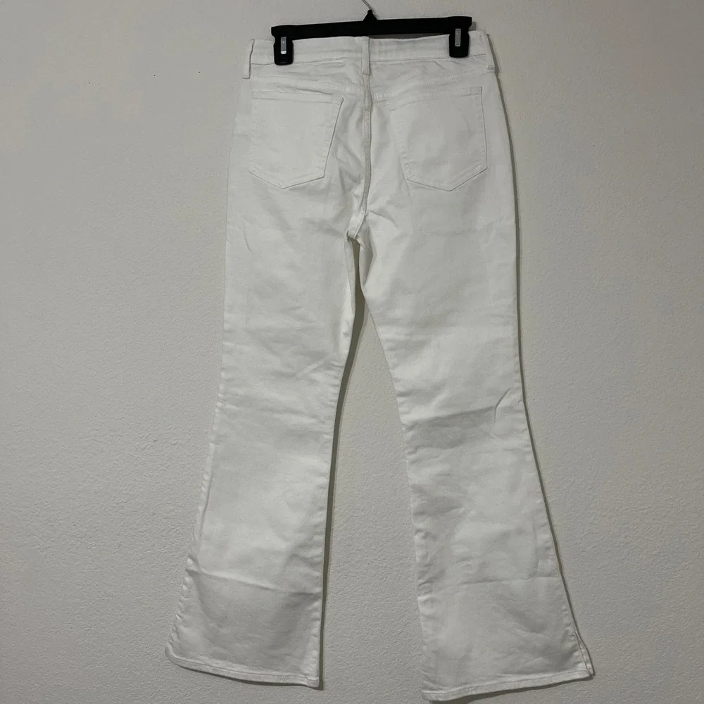 GAP‎ 70s Flare Jeans High Rise White Denim Stretch Size 14 Plus NWT Chic
